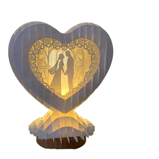 Wedding Party 0 Custom Heart Night Light Decoration Paper Carving Light Anniversary Home Decoration Desktop Decoration