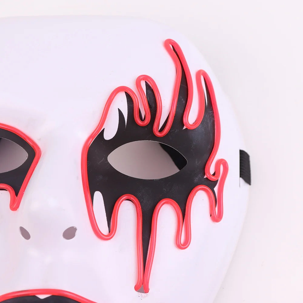 Halloween & Death Day Halloween Party New Mask Makeup Neon Mask Glowing Clown Light Emitting Diode Party Halloween Mask