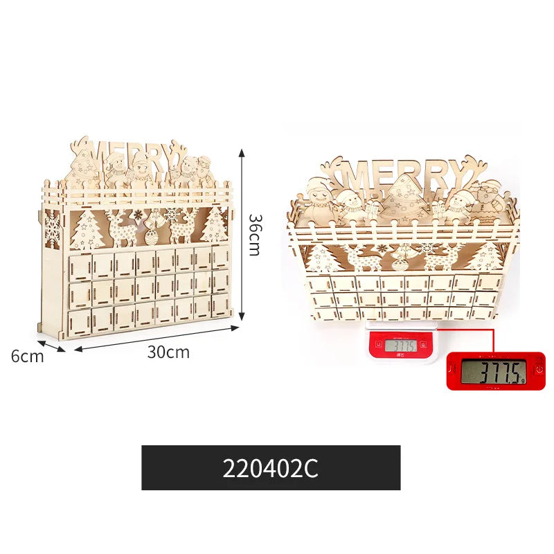 Halloween & Day of the Dead DIY Creative Assembly Wooden Calendar Ramadan Christmas Easter Halloween 24 Countdown Desktop Ornaments Calendar Gift Box