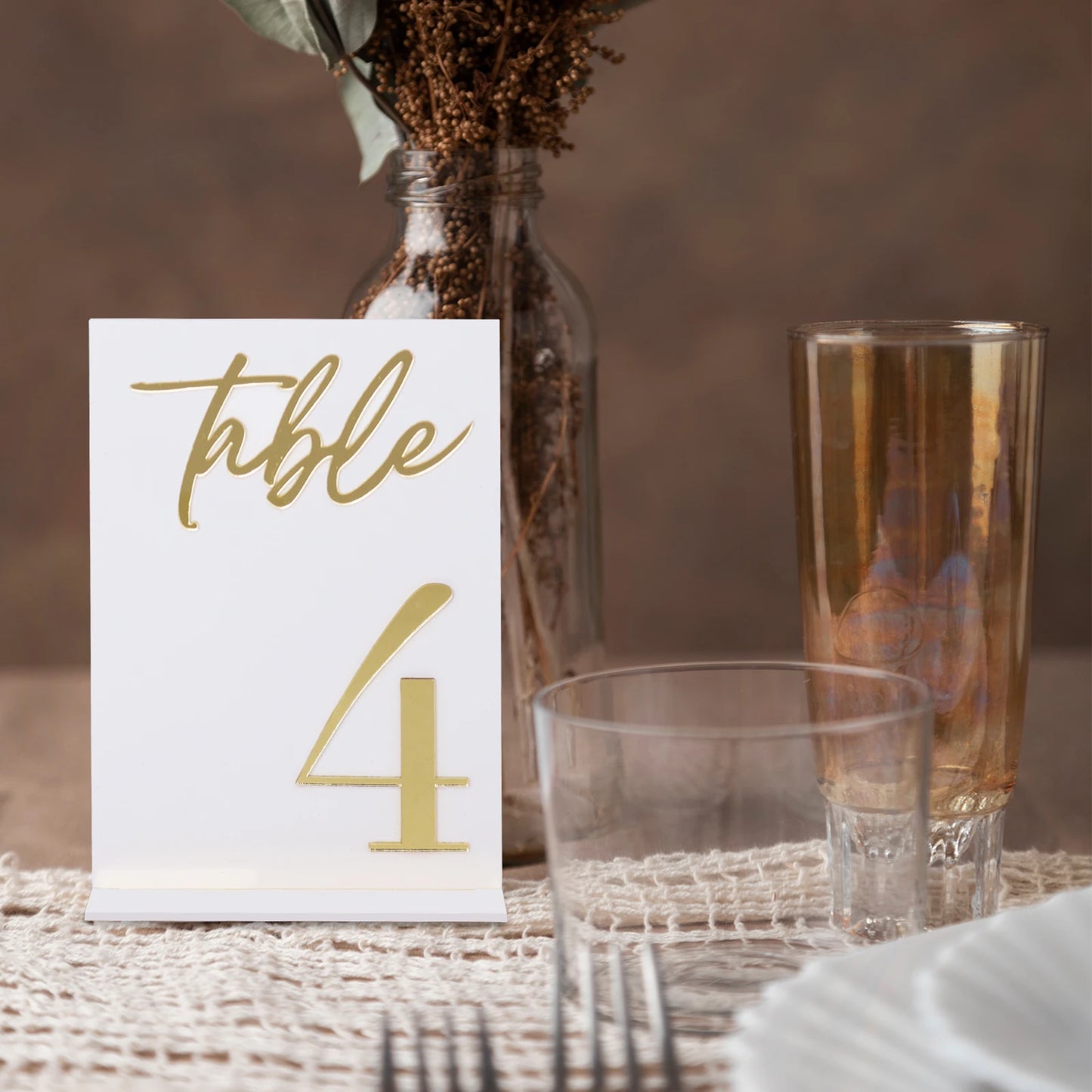 1 wedding party 5 * 7 inch 3D acrylic table number and bracket wedding reception party restaurant ornament gold table number logo