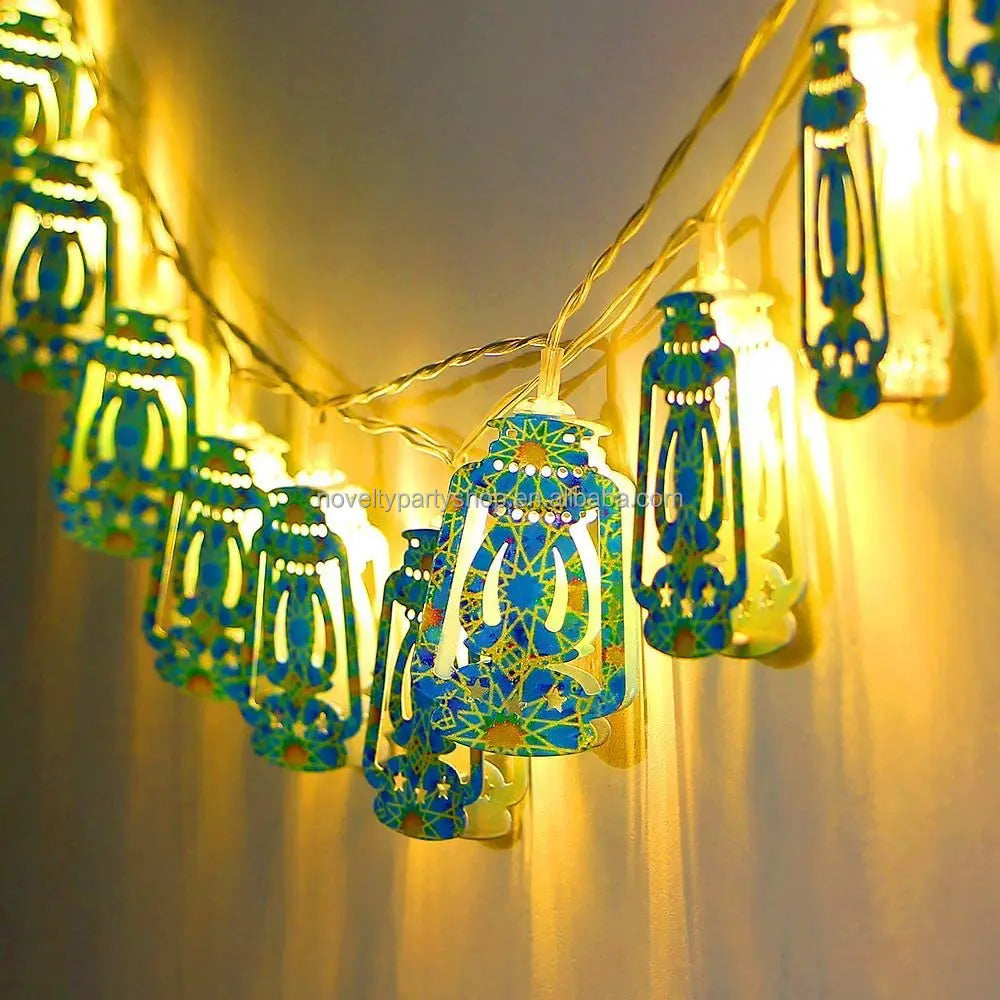 Novelty Metal Diya Lights Deepavali Lighting Decoration Diwali Hanging Pendant Light Emitting Diode String Lights