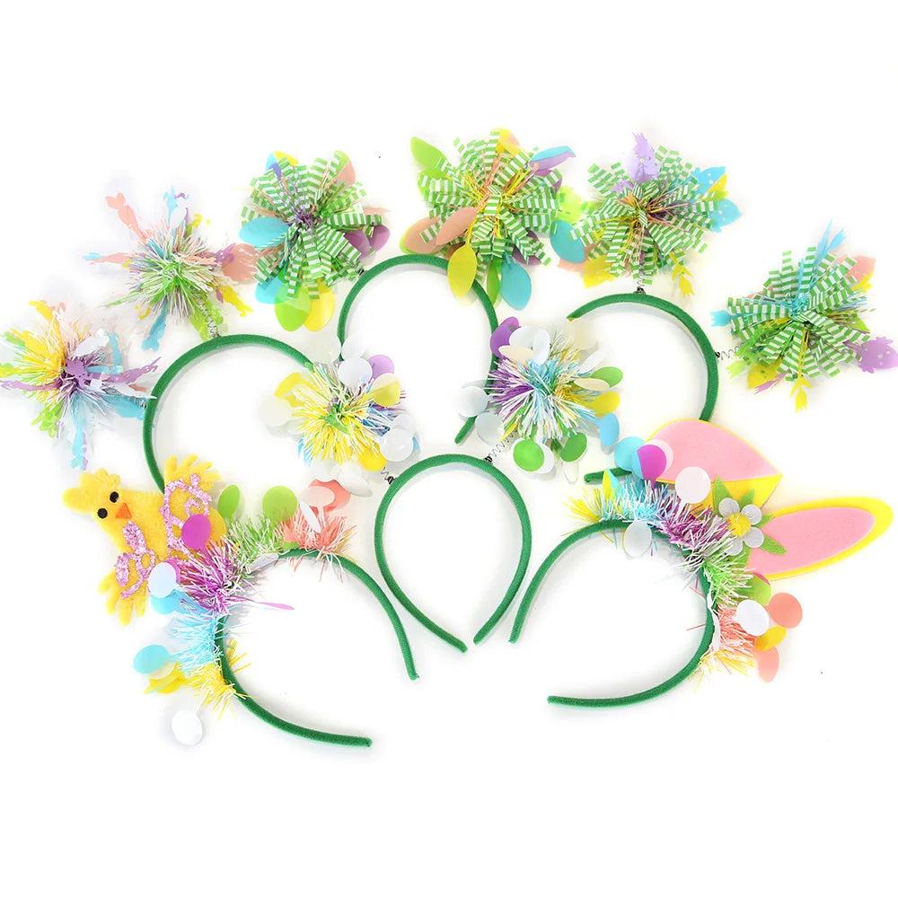 Easter and Thanksgiving 3 Products Eco-Friendly Easter Boppers Chicks Decorative Rabbit Ear Headgear Photography Booth Props Easter Party Headbands