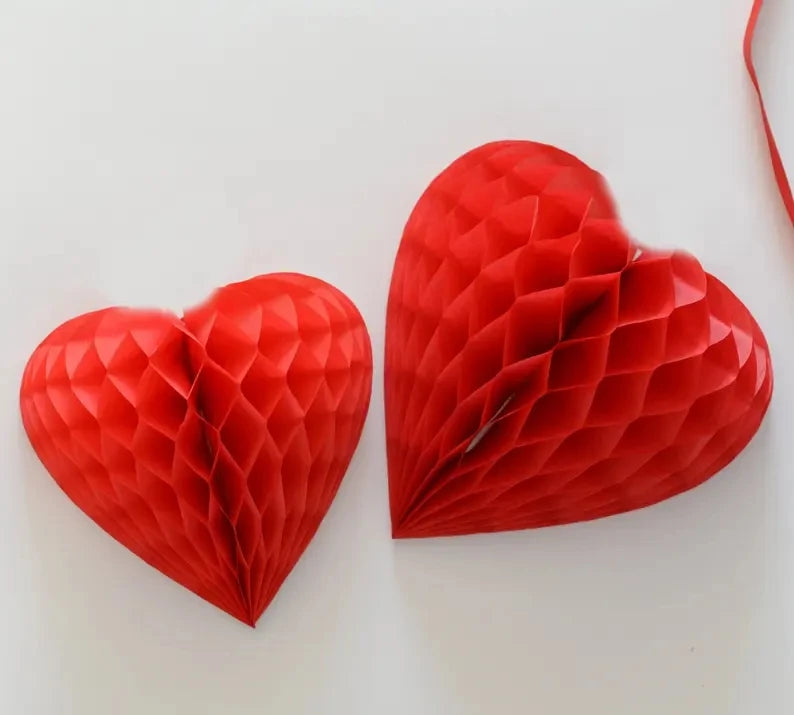 1 Wedding party, custom wedding decorations hanging party tissue heart honeycomb wedding, Valentine's Day