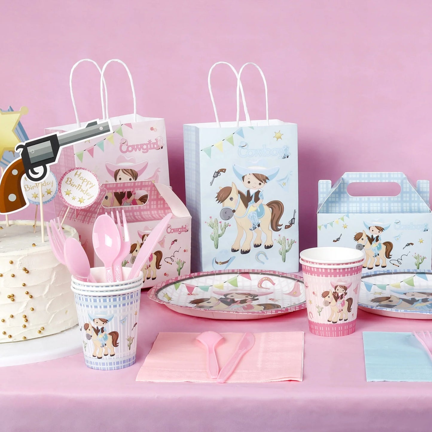 Birthday Party 2 Cowboy Children's Birthday Decoration Western Party Ornaments Supplies Western Cowboy Horse Birthday Set Wild Western Cowboy Birthday Decoration