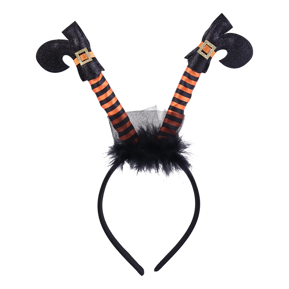 Halloween & Day of the Dead Funny Headband Witch Legs Headband Hairband Hairy Bells Headband Costume Headband