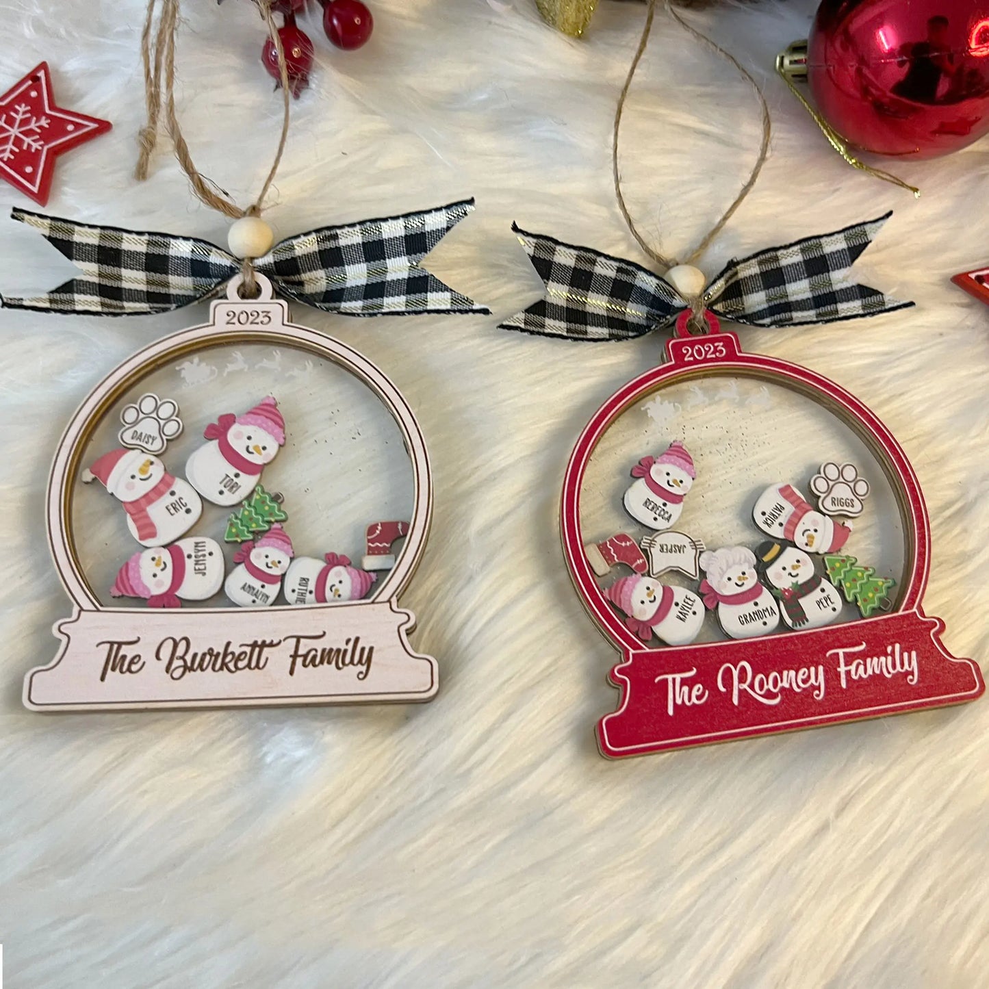 Personalized Snowman Family Christmas Ornaments 2024 Family Snowman Ornaments Custom Christmas Tree Ornaments Christmas Gifts