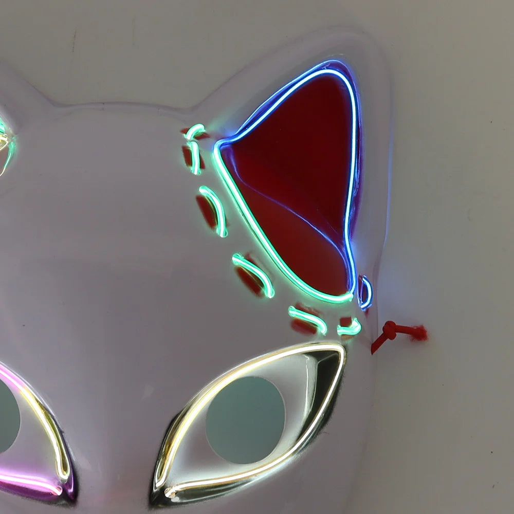 Halloween & Day of the Dead Light Emitting Diode Carnival Halloween Party Bar Lights Decoration High Quality Colored Fox Design Personalized Halloween Glitter Party Mask