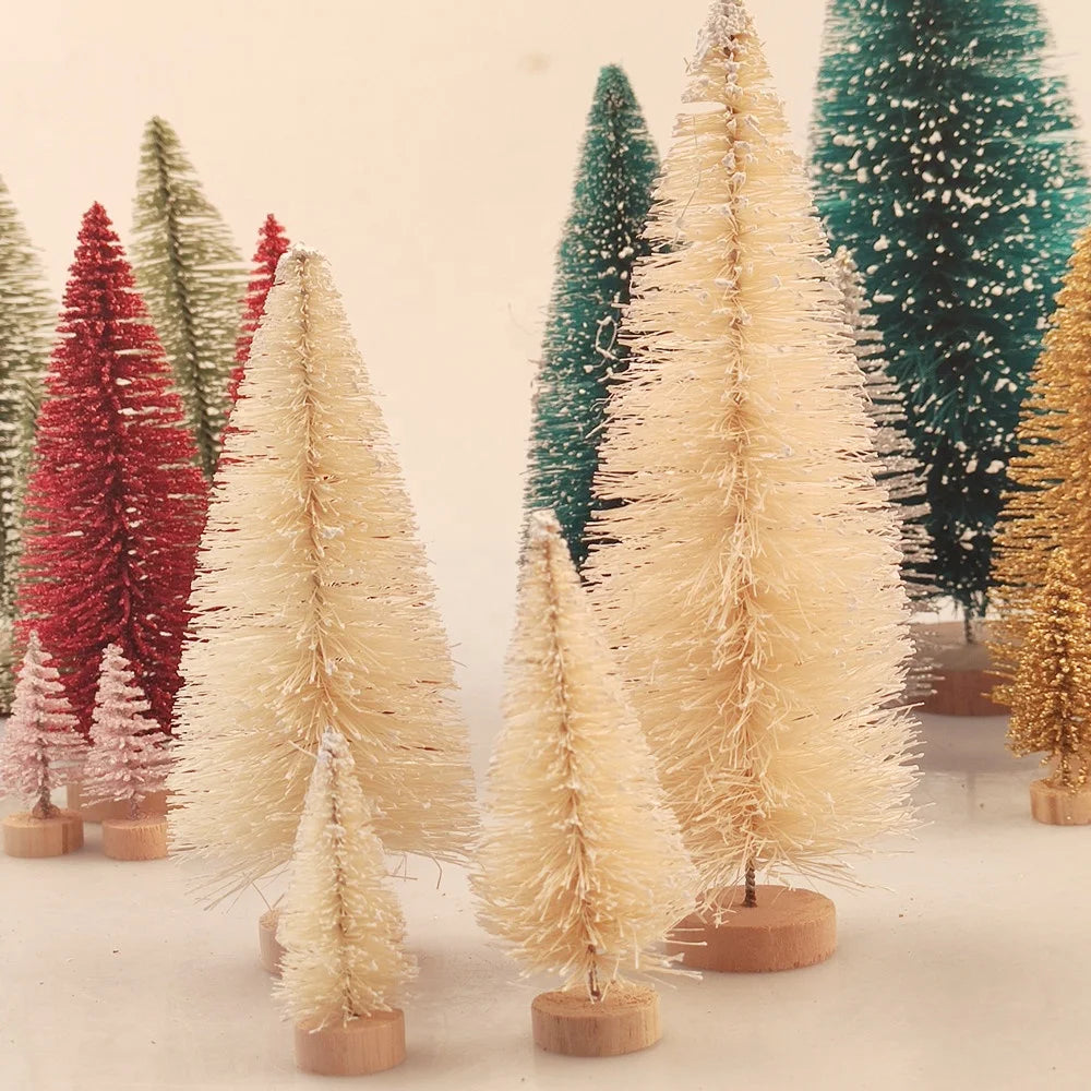 2022 Christmas Party Home Decoration Christmas Party Sisal Tree Small Christmas Tree Mini Christmas Craft Tree