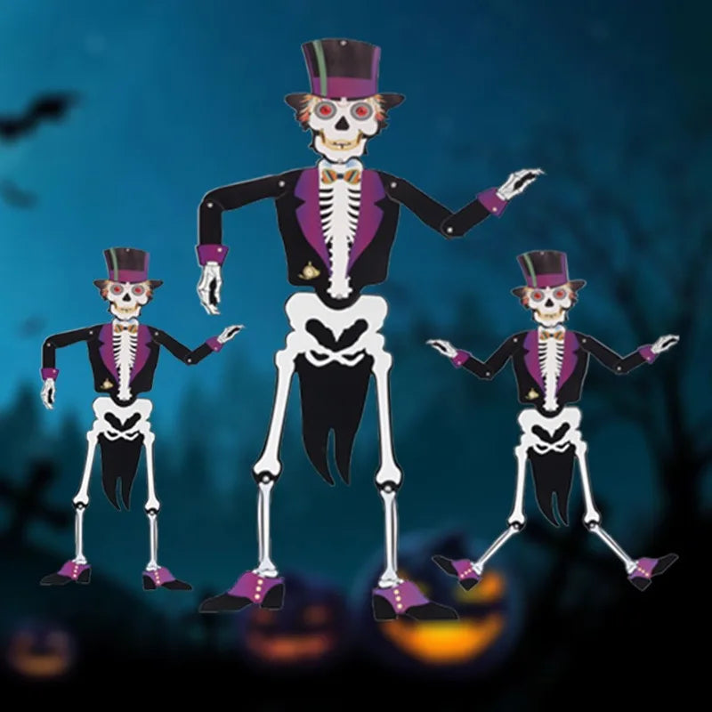 Halloween & Death Day 78 cm Halloween Decor Day of the Dead Party Doors Hanging Props Movable Body Zombie Folding Paper Halloween Gentleman Skeleton