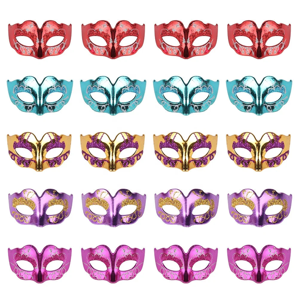 Mini Party Mask Plastic Magnet Mask Christmas Decoration and Cup Logo Miniature Masquerade Mask
