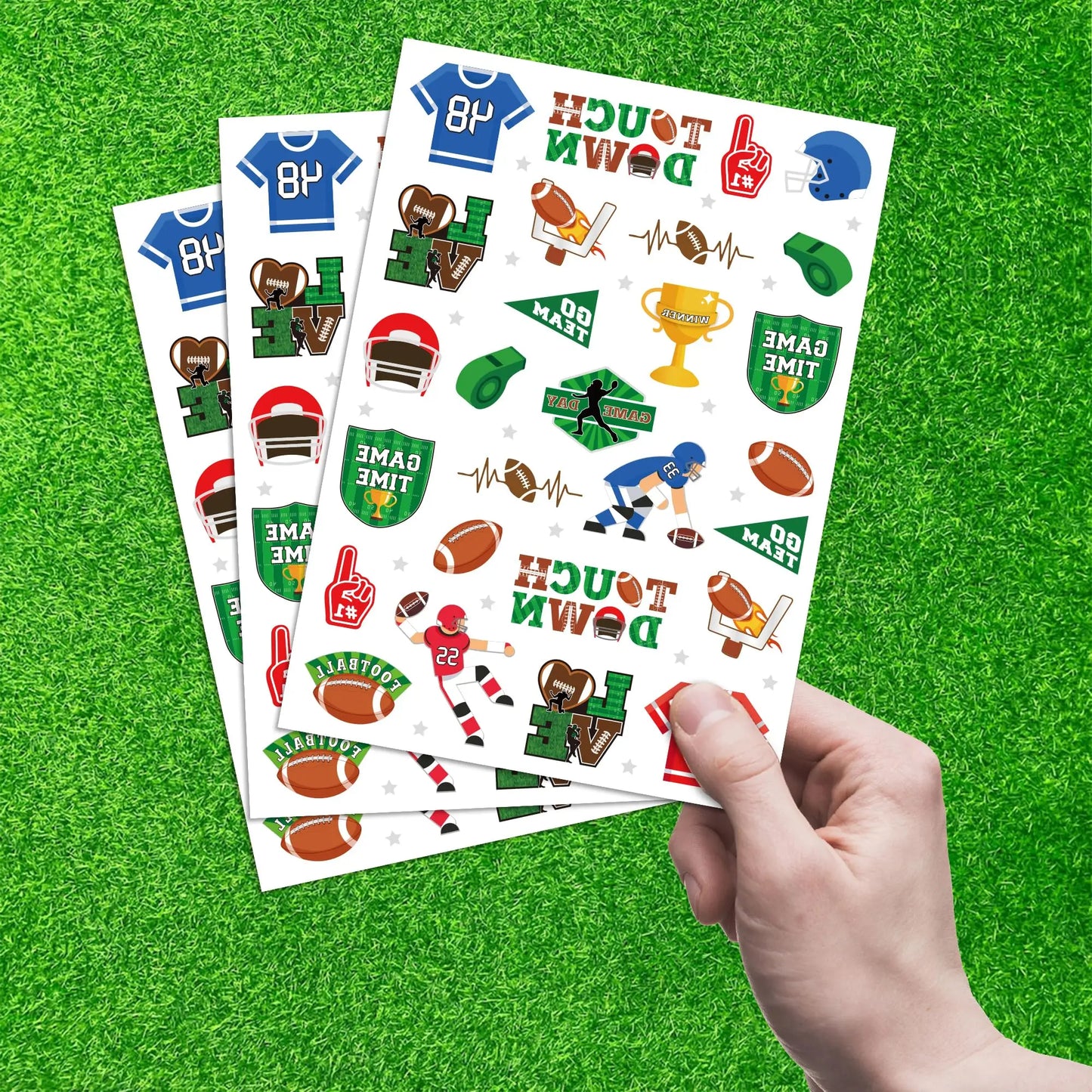 Birthday Party Football Temporary Tattoo-81, Sports Birthday Party Touchdown Team Party Supplies Football Game Party Decoration