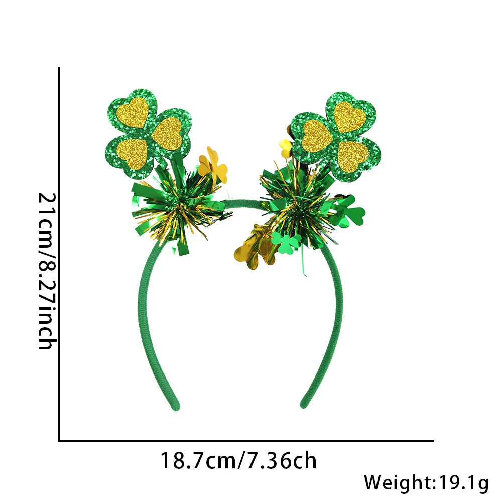 Easter and Thanksgiving 3 Irish Sequins St Patrick's Day Horseshoe Headband Carnival Headband Adult St Patrick's Day Cuckold Clover Headband