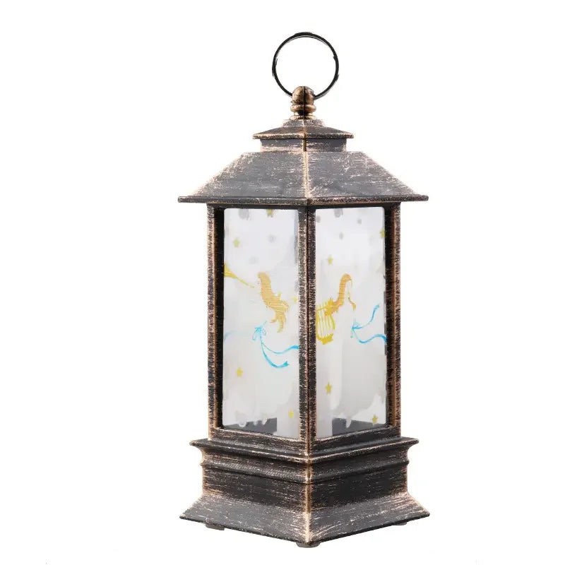 LED Christmas plastic lantern candlestick led light night light snowman decoration desktop Christmas lantern