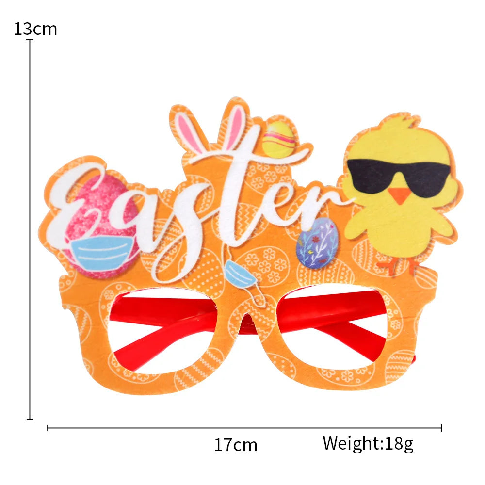 Easter and Thanksgiving 3 Novelty Easter Themed Glasses Party Glasses Decorative Glitter Bunny and Egg Sunglasses Frame Easter Party Glasses