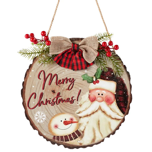 New hot-selling Christmas tree ornaments wooden Santa snowman Christmas tree hanging decoration Christmas wooden pendant decoration