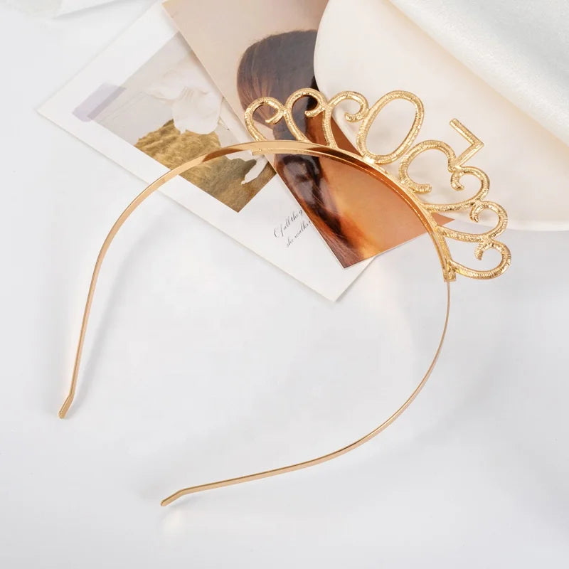 Festa de Aniversário 2 Mulheres Aniversário Glitter Coroa Menina Bolo Top Hat Etiqueta Cinto Cinto de Aniversário Alça de Ombro Festa Chapéus Conjunto Decorativo 