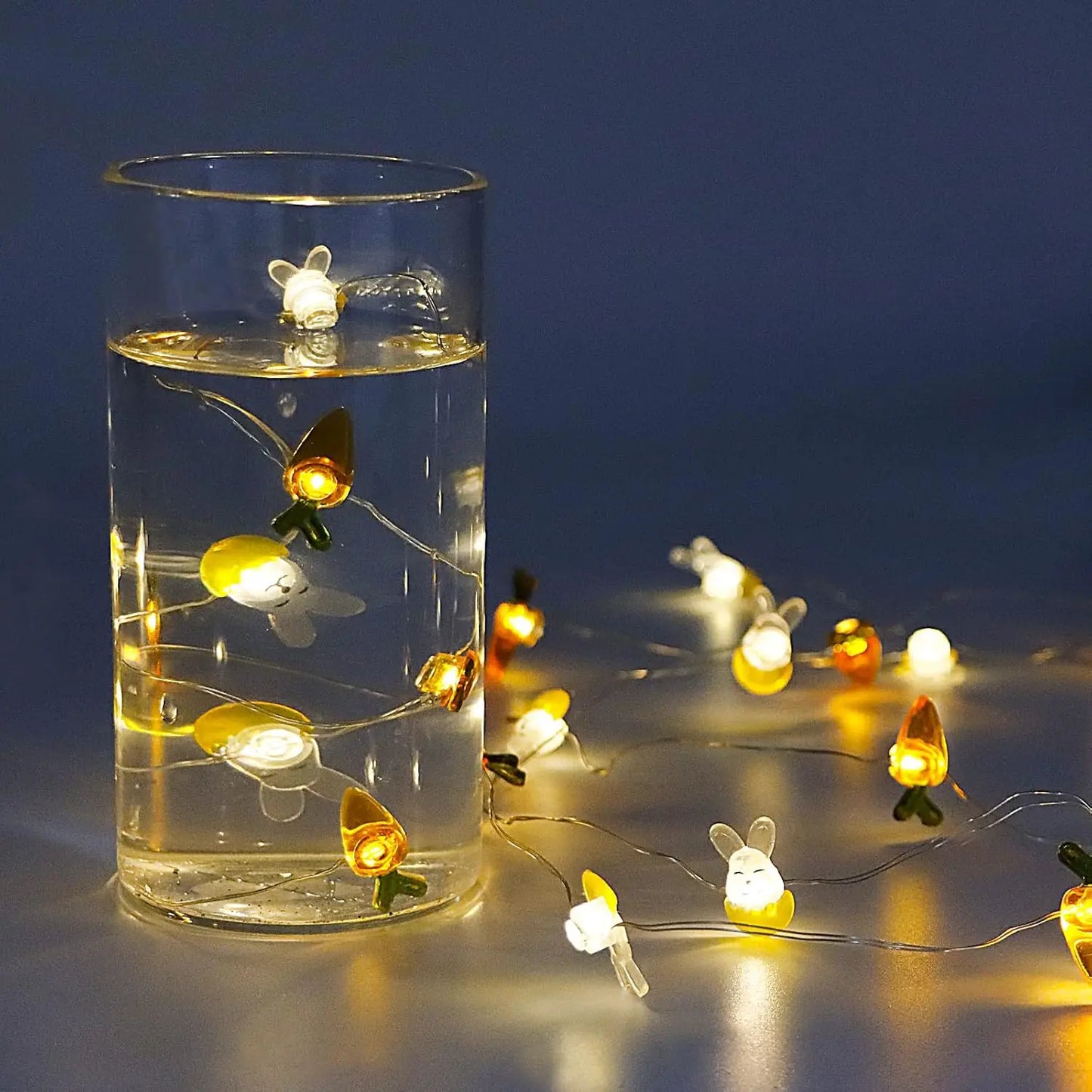 Easter and Thanksgiving 3 Rabbit Decoration Fairy Lights Rabbit Carrot Battery Fairy String Lights