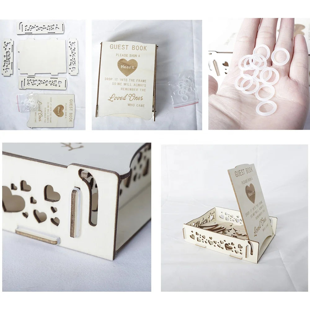 Wedding Guestbook Alternative Puzzle Customized Wedding Alternative Heart Wood Guestbook
