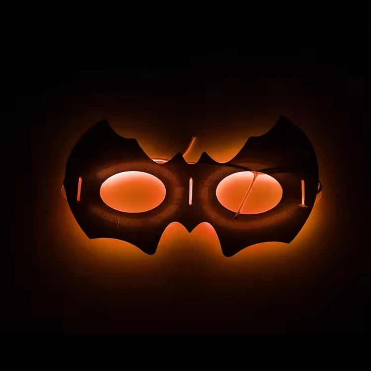 Halloween & Day of the Dead Glow Mask Bat Eye Mask Costume Black Bat Mask Dress Up Adult Children Eye Mask Costume Accessories