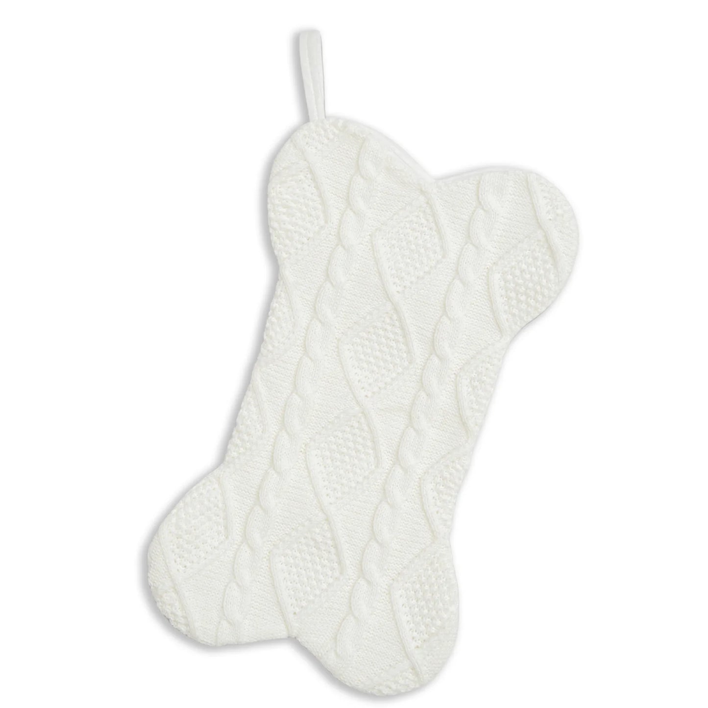 Meias de osso brancas de malha para decoração de Natal de 42*24 cm para cães e gatos, meias grandes para animais de estimação, meias de osso de Natal 