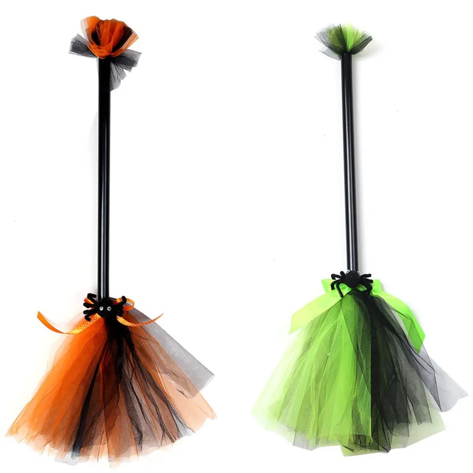 Halloween & Day of the Dead Props Costumes Broom Spider Halloween Party Witch Broom Holiday Decorations