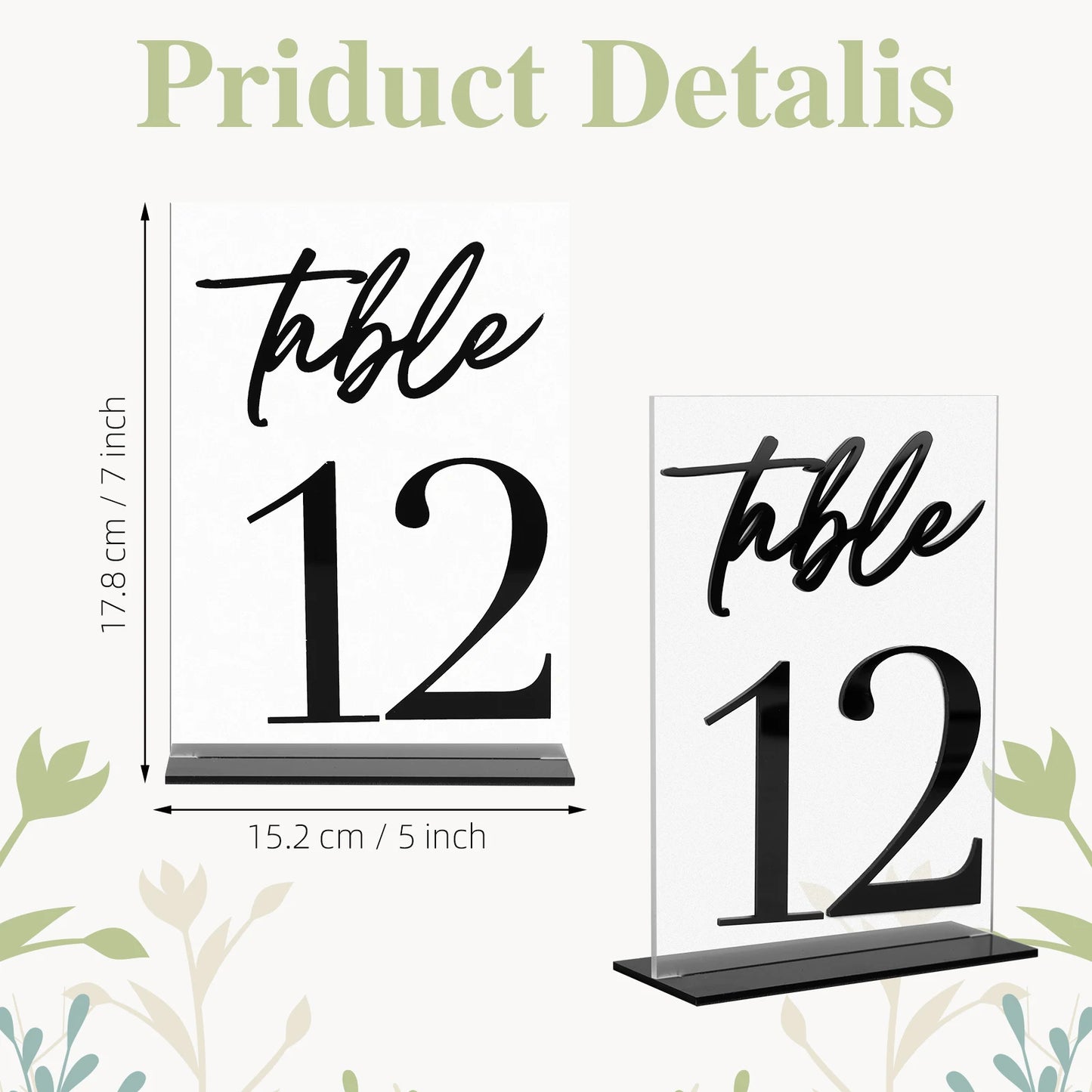 1 Wedding Party, Calligraphy Table Number Holder Table Logo Wedding Banquet Ornament Decoration Banquet Frosted Table Number Holder