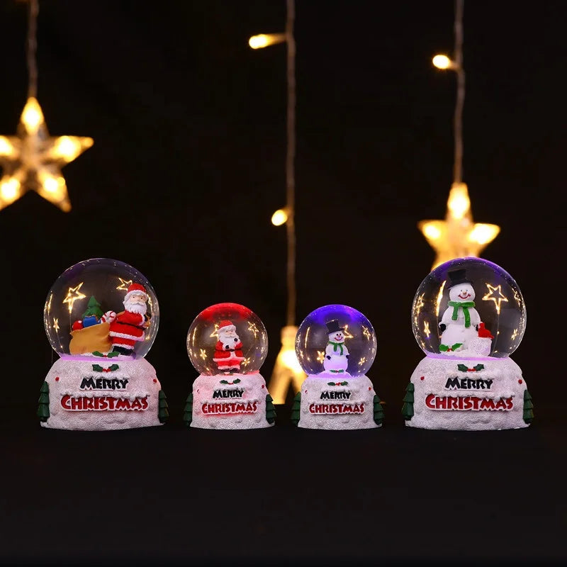 Christmas snowball gift plastic ABS base Christmas tree decoration snowball Christmas resin crystal snowball water polo