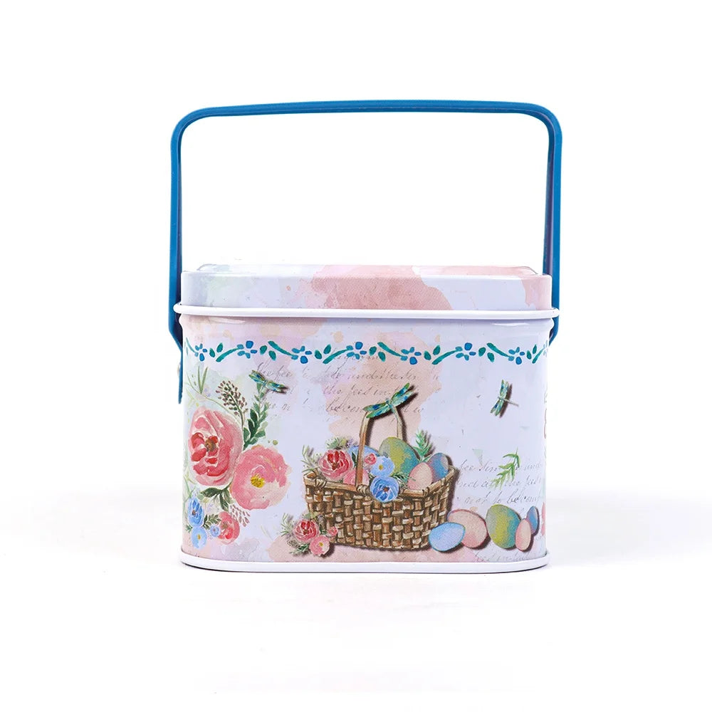 Easter and Thanksgiving 3 Metal Biscuit Box Tin Can Candy Box with Lid Food Biscuit Snacks Easter Bunny Metal Gift Box