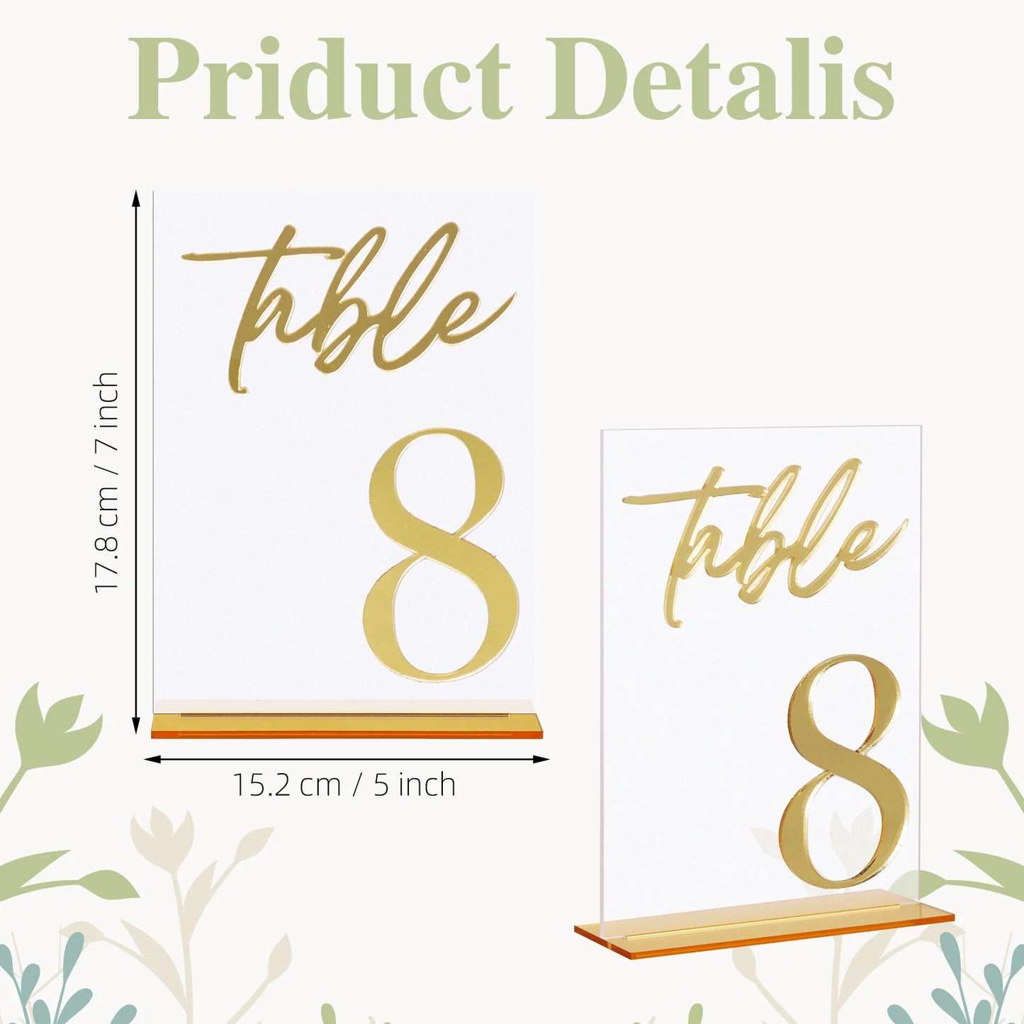 1 wedding party, matte 3D acrylic table number and holder wedding reception party restaurant ornament gold modern acrylic wedding logo