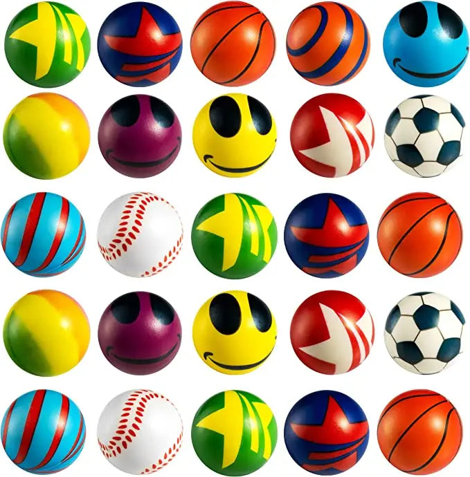 Birthday Party 2 Mini Stress Balls Classification - Bulk 2 Inch Plush Toys Various Packs Stress Relief Balls, Squeezable Children's Sensory Irritability Balls