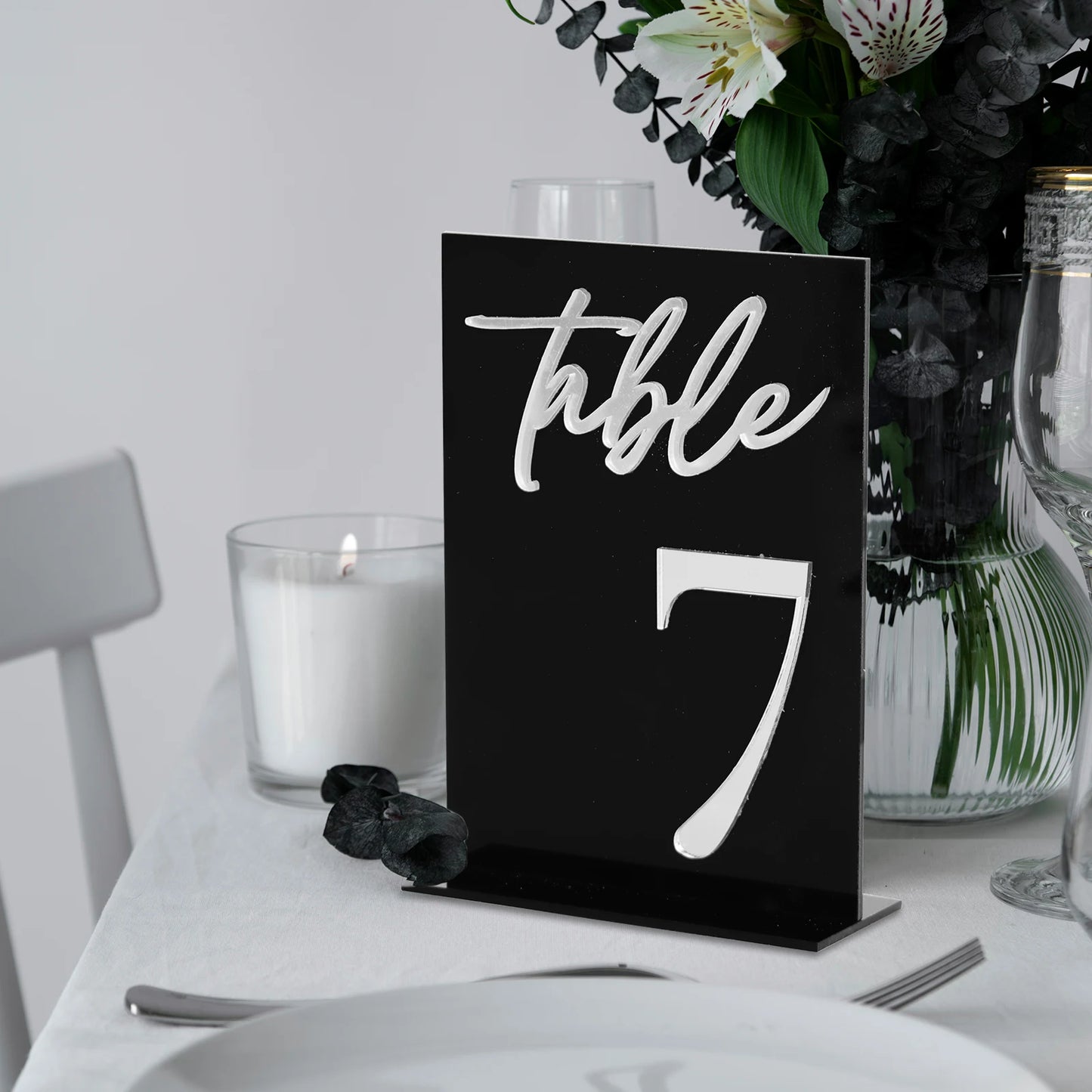 1 Wedding Party 15 Pieces 3D Transparent Acrylic Table Number Wedding Reception Event Party Restaurant Ornament Decoration Tabletop Signage Table Number