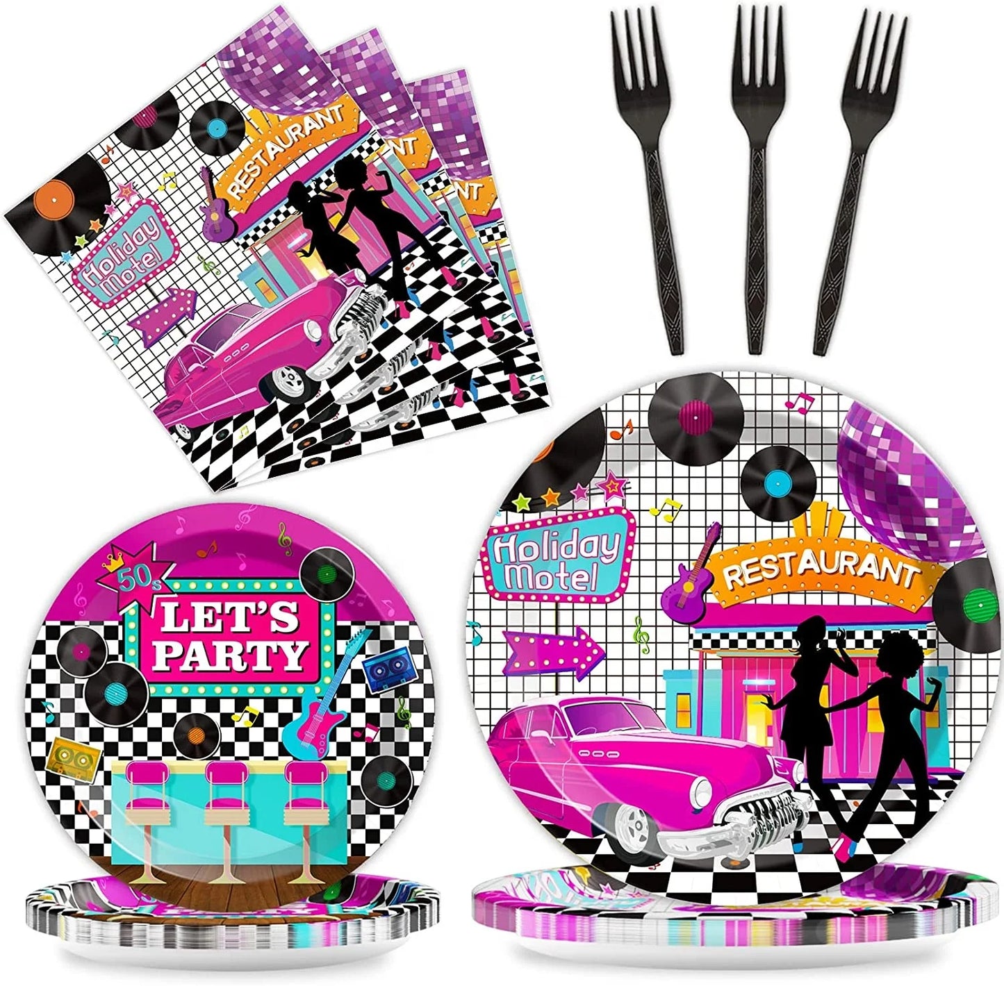 Bachelorette Party 1 1950s Swing Music Party Tableware Back to 50th Anniversary Birthday Napkins