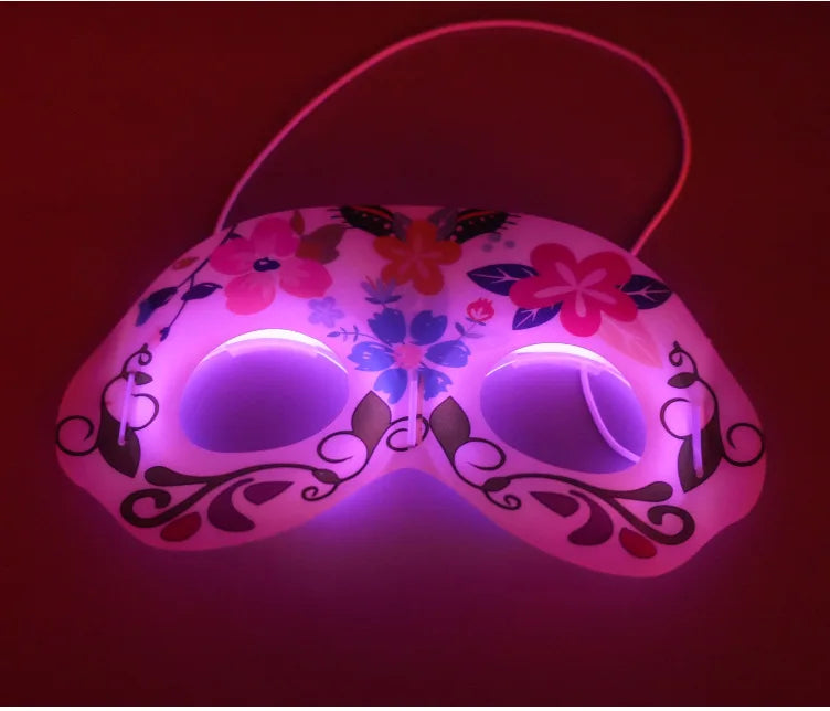 Halloween & Day of the Dead Glow Mask Bat Eye Mask Costume Black Bat Mask Dress Up Adult Children Halloween Glow Party Eye Mask