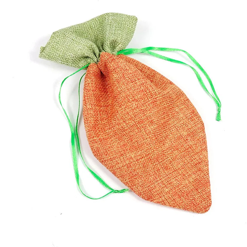 Easter and Thanksgiving 3 Personalized Spring Shop Easter Fabric Carrot Drawstring Gift Bag Reusable Linen Gift Bag Baby Carrot Burlap Gift Bag