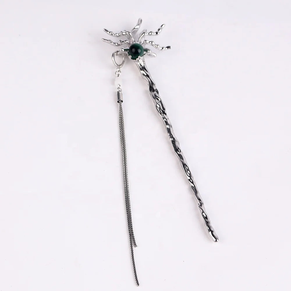 Halloween & Day of the Dead Chinese Style Hair Stick Female Novelty Snake Irregular Silver Wedding Hair Accessories Hair Pin Claw