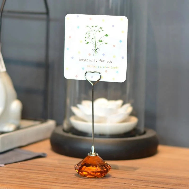 1 Wedding Party, Rhinestone Display Card Holder Diamond Decoration Wedding Table Number Holder