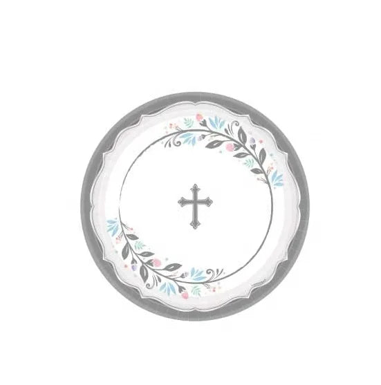18-Person Plate Napkin Cup Table Stand Hanging Whirlpool Baptism Communion Devotion Blessing Holy Day Cross Design Decoration