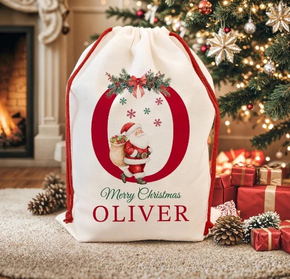 Personalized initial name Santa bag Wedding Christmas gift Perfect Christmas Eve bag Customized reusable oversized Santa bag