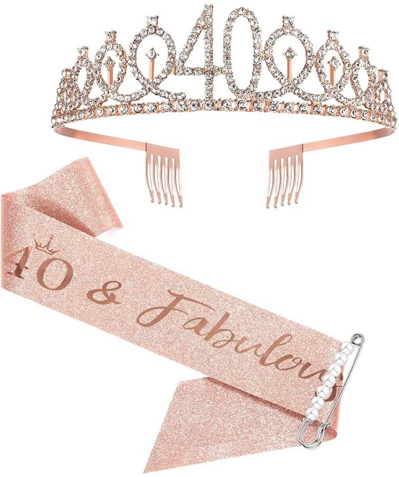Birthday Party 2 Personalized Rose Gold Birthday Gift Glitter Belt Birthday Party Preference Birthday Girl Belt & Rhinestone Headgear Set