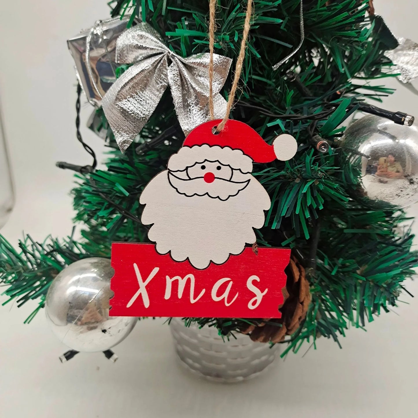 New Wooden Christmas Tree Snowman Santa Elk Hollow Pendant DIY Painted Christmas Wooden Ornament