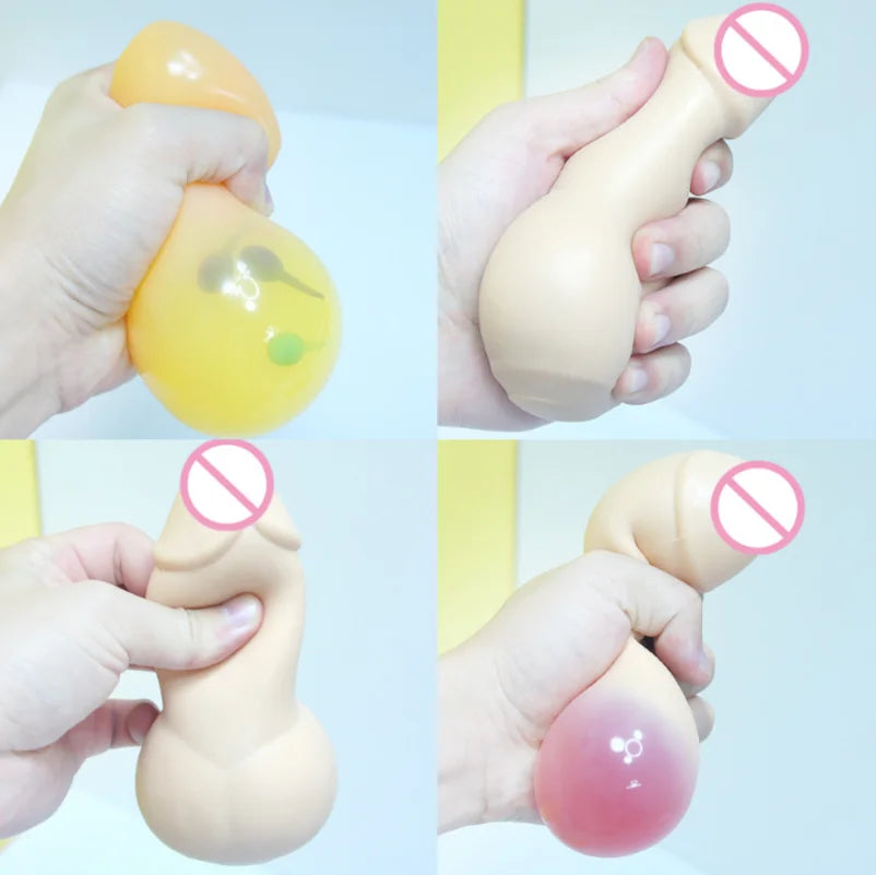 Bachelorette Party 1 Wholesale Party Favors Realistic Rubber Plastic Penis Squeezed Penis Pressure Relief Ball Anti-Pressure Novelty Gifts 
