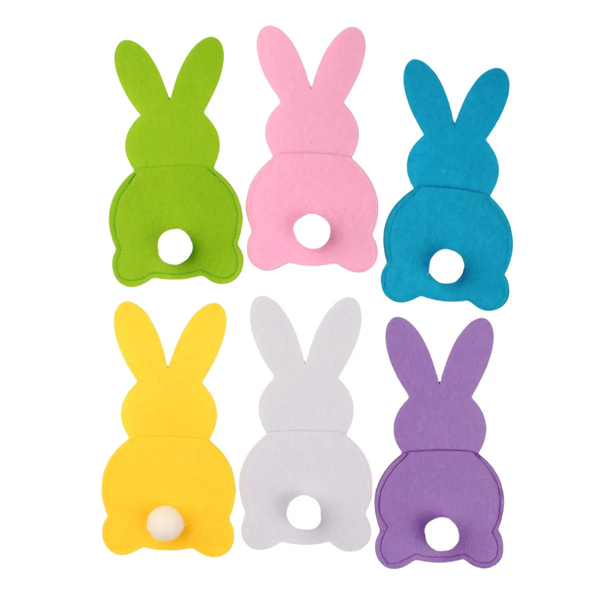 Easter and Thanksgiving 3 Felt Cutlery Bags Easter Cutlery Bags Felt Rabbit Reusable Rabbit Cutlery Bags Table Decor