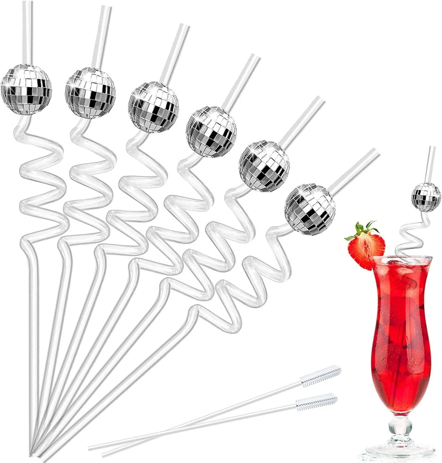 Bachelorette Party 1 70s Disco Party Decorations Mini Disco Straw Decorations 12 Piece Set Mirror Disco Ball Straw