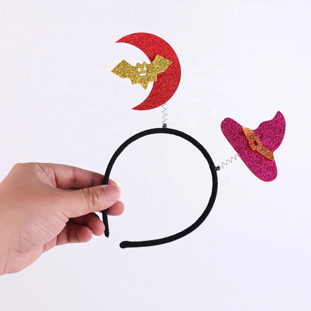 Halloween & Day of the Dead 4 Pieces Halloween Headband Decorations Glitter Ghost Festival Style Funny Party Events Halloween Headwear Supplies