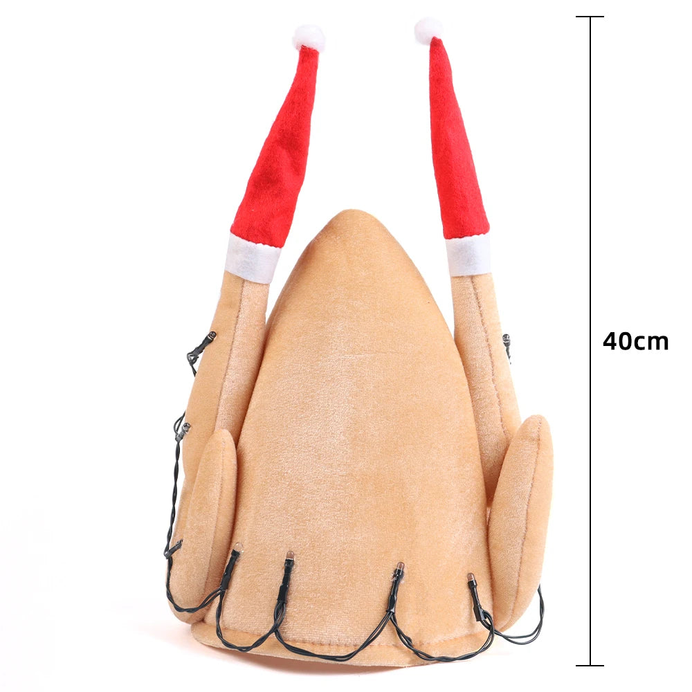 Halloween e Dia dos Mortos Novo Chapéu de Peru Decoração de Ação de Graças Fantasia de Peru de Halloween Cosplay Chapéu Engraçado Acessórios para Fantasia Chapéu de Peru de Ação de Graças 