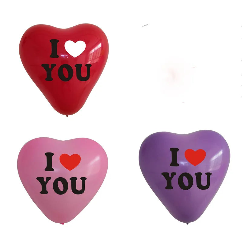 Wedding Party 0 Wholesale Thickened Heart I Heart You Love Balloons Wedding Proposal Heart Printed Balloons Valentine's Day Balloons