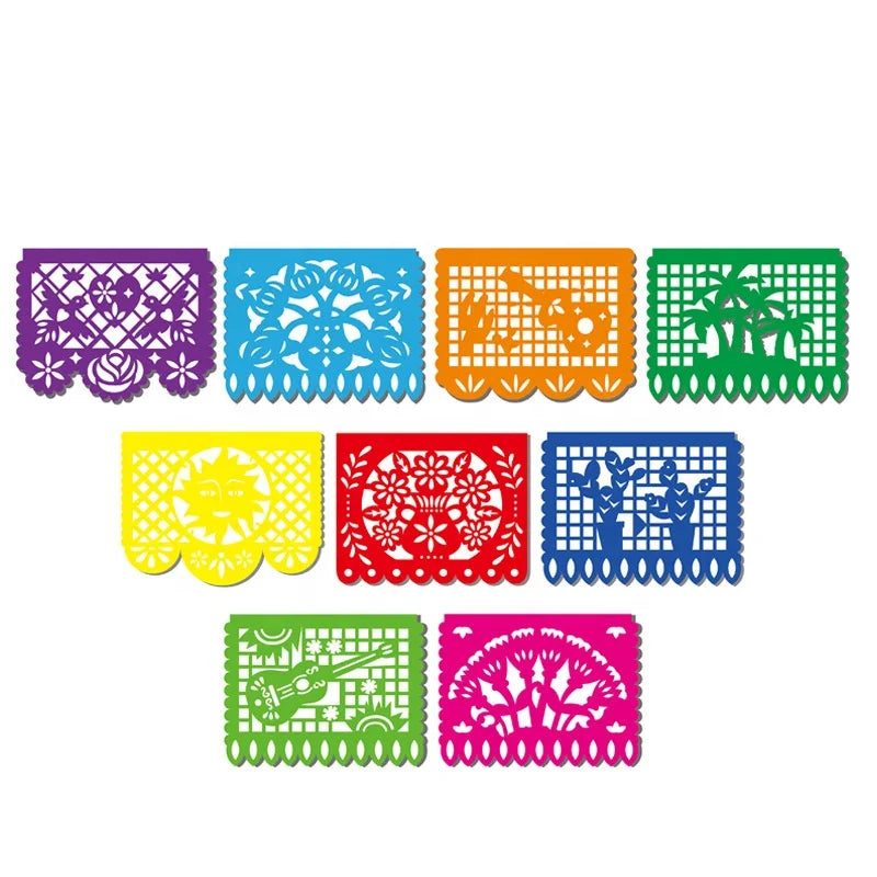 Mexican Party Banner Large Plastic Papel Picado Banner