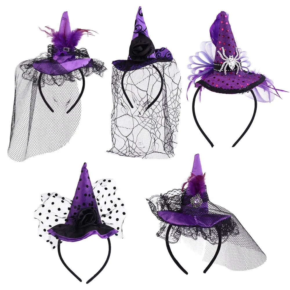 Halloween & Day of the Dead Witch Costume Headdress Witch Hat Halloween Costume Cosplay Party Witch Headdress
