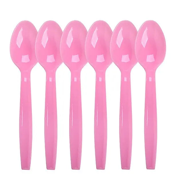 Birthday Party 2Hot pink Disposable Party Cutlery 7in Dessert Plate Eco Friendly Paper Dinner Plate 9 oz Cups Napkin pink Party Dinnerware Decor