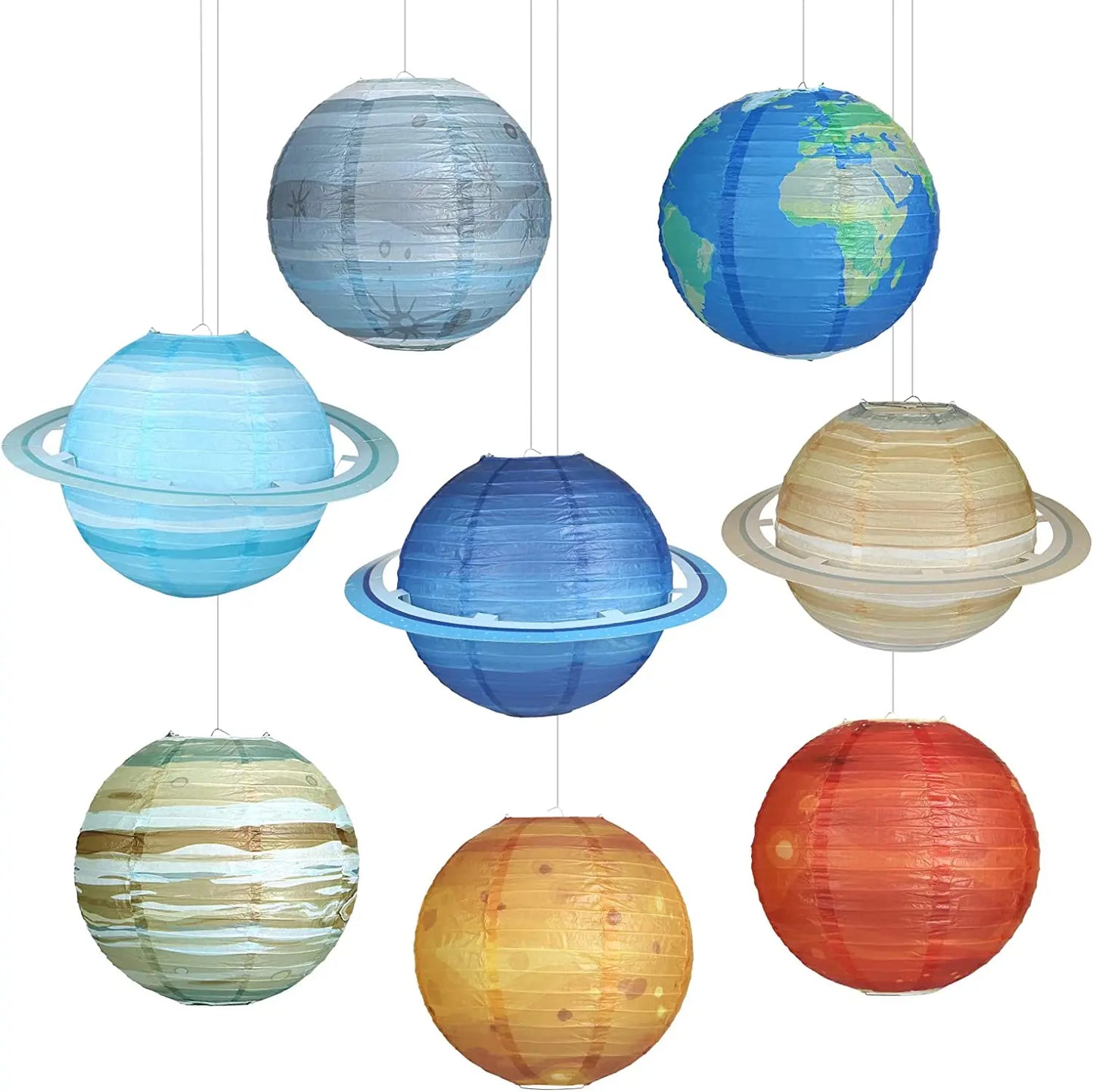 Outer Space Party Ornaments Solar System Planet Children's Lanterns Space Themed Party Planet Paper Lanterns